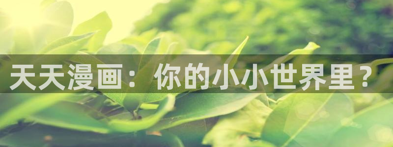 日本漫画之家：天天漫画：你的小小世界里？